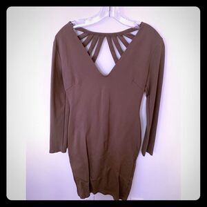 Brown midi strappy dress